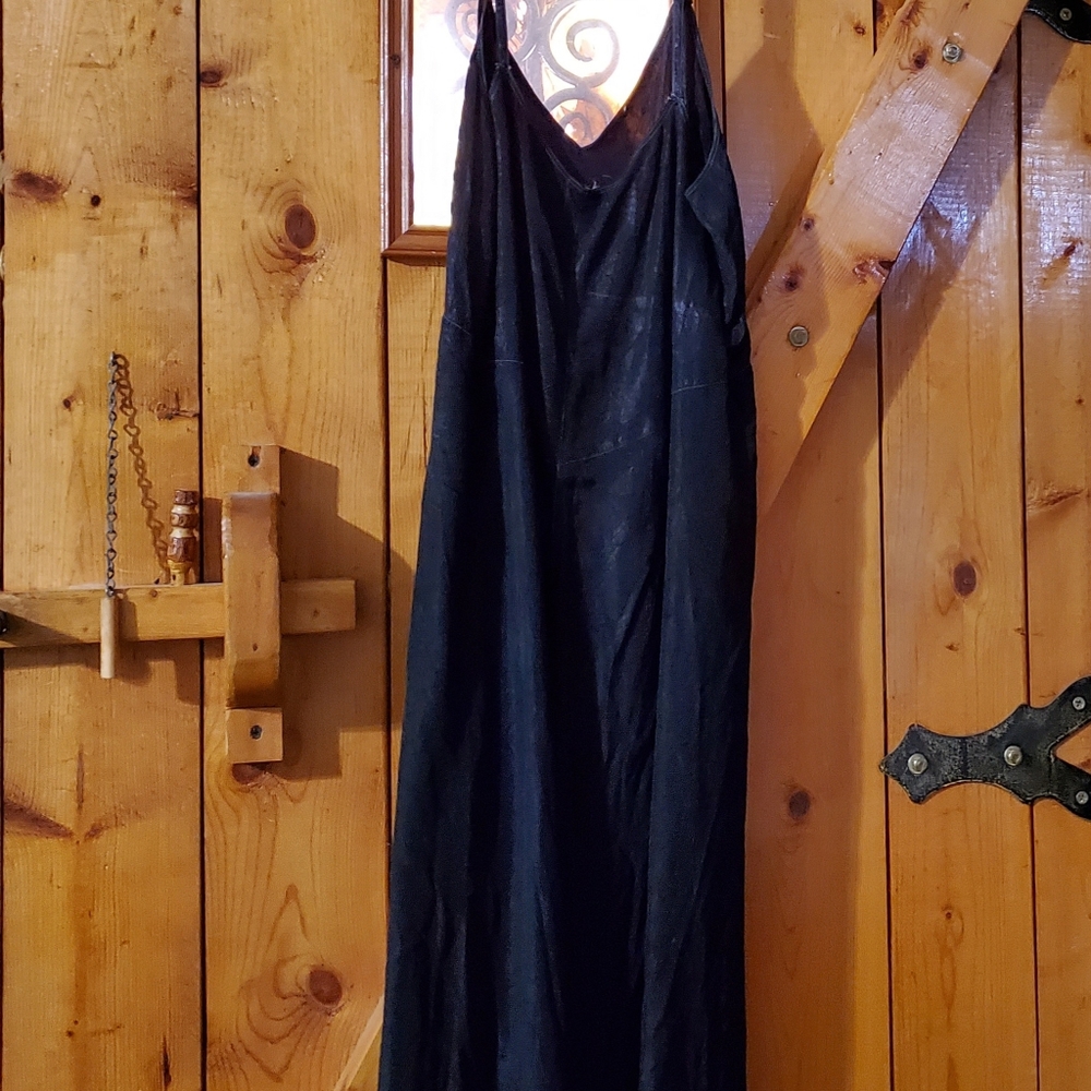 Vintage Mary Barron Biastrait Acetate Tafeta Black Slip or Nightgown Size 34 - Picture 3 of 4
